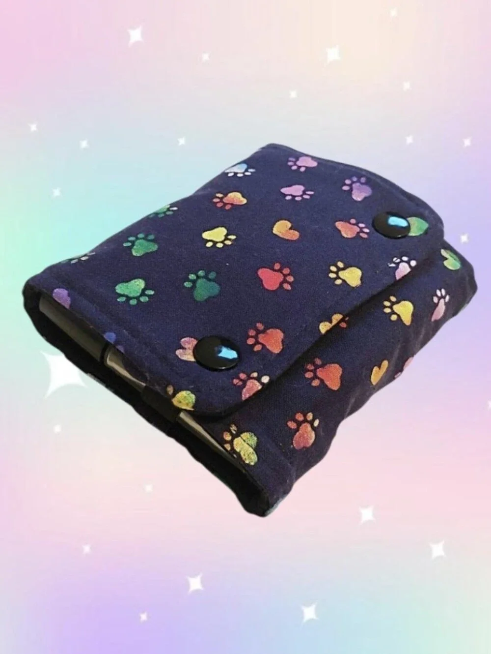 Essential Oil Roller Bottle Wallet - Rainbow Paw Prints
